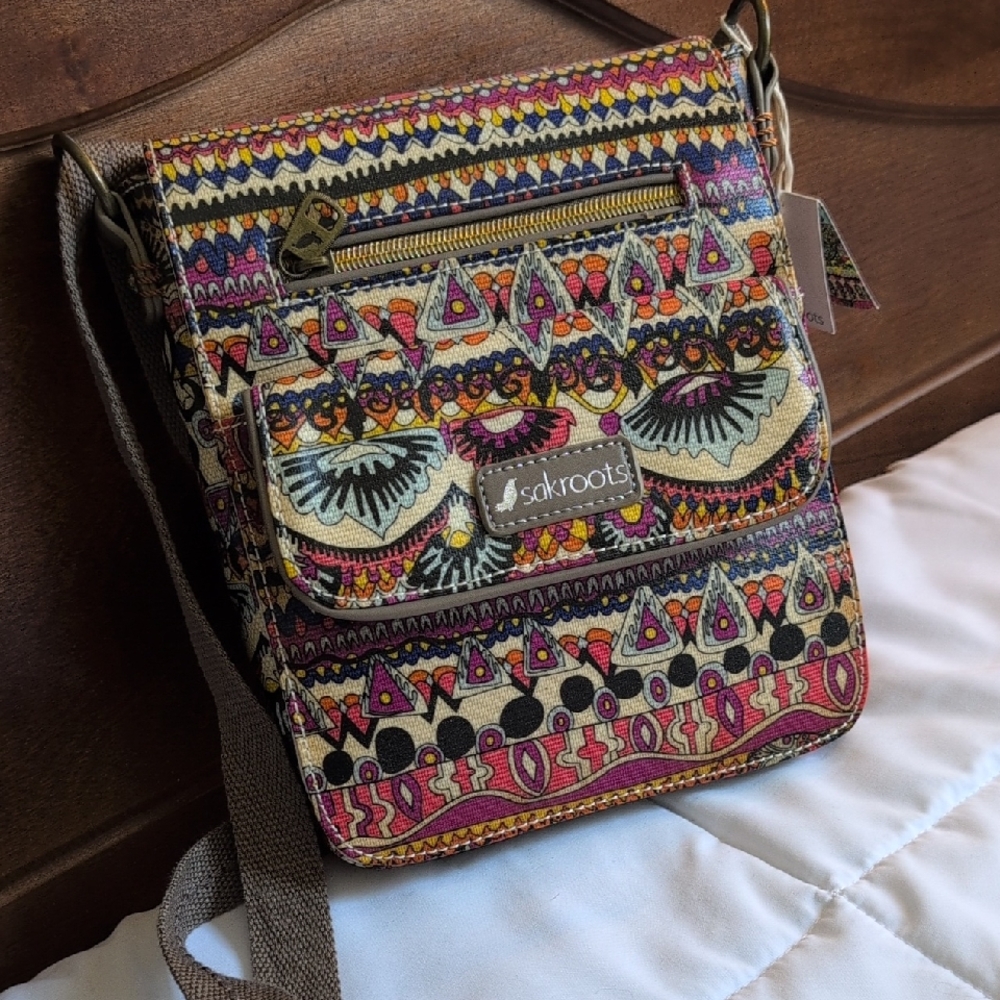 Sakroots Artist Circle Vibrant Patterned Crossbody Bag